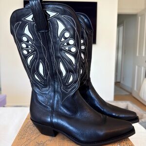 Free People Boots Rancho Mirage Black Cowboy Boots Size 11